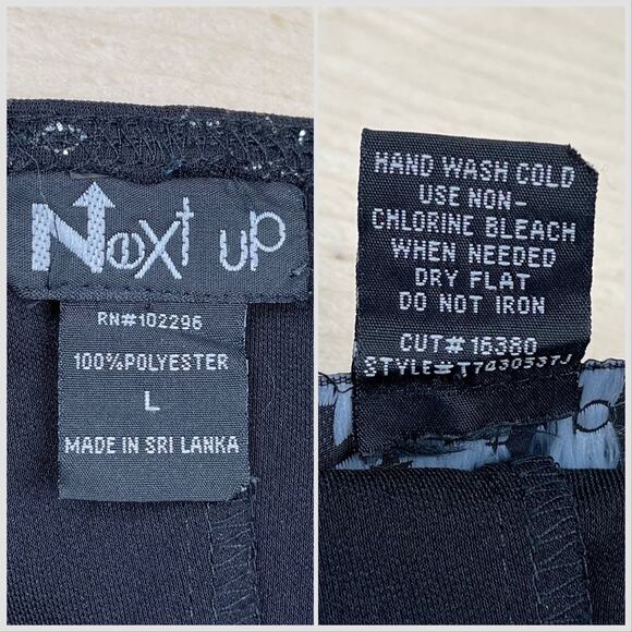 Vintage Y2K Black and Silver Glitter Sheer Mesh Slip Dress - Picture 5 of 7